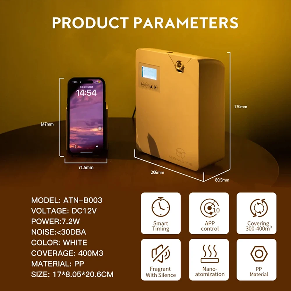 NAMSTE ناشر رائحة للمنزل معطّر الهواء البخاخ الروائح فندق الروائح جهاز غرفة ذكية آلة العطر App التحكم