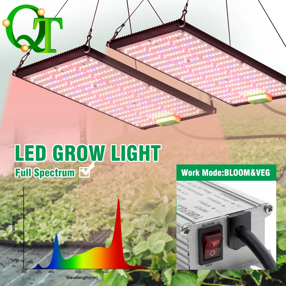 Full Spectrum LED Grow Light 120W/240W Black Aluminum Panel Dimmable Plant Light Suitable For Indoor Greenhouse Hydroponics