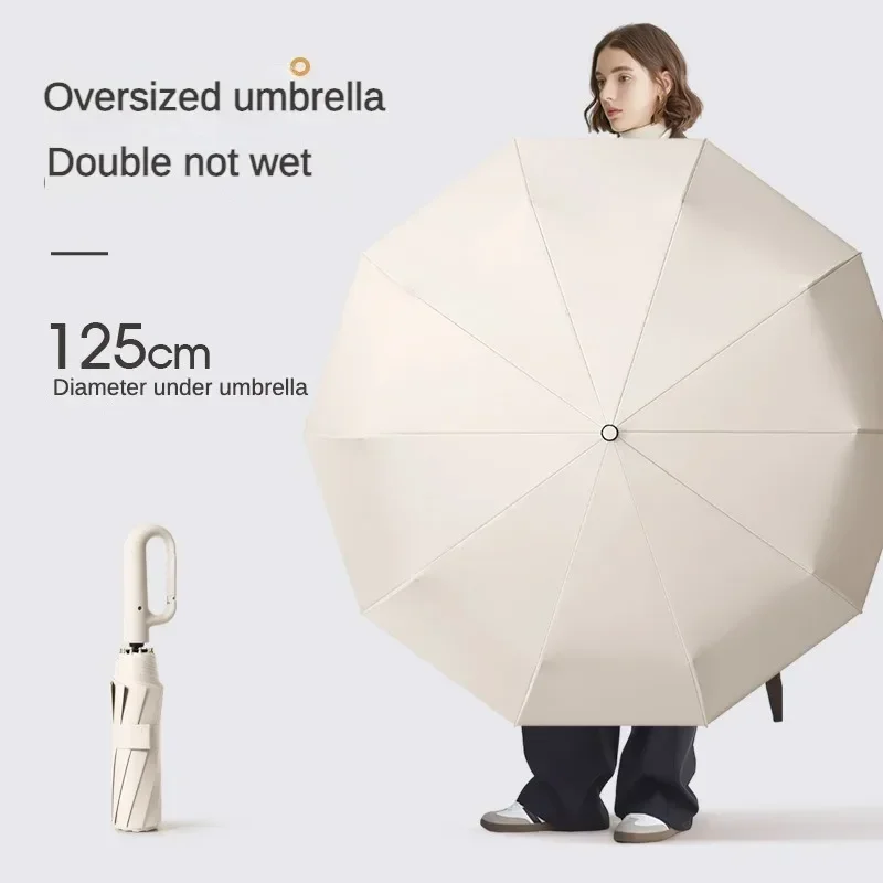 Super Large 125CM Fully Automatic Folding Umbrella for Men and Women, Windproof Strong,Waterproof Sunproof Sun Uv Rain Umbrellas