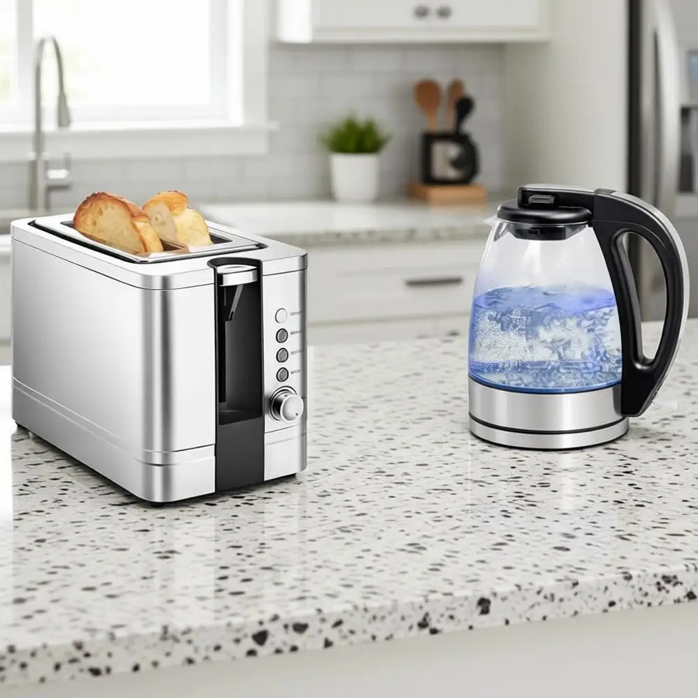 

Цифровой тостер, электрический чайник, водонагреватель, 1 л, светодиодный индикатор, прозрачный