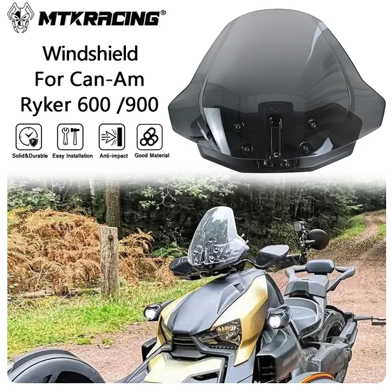 

Ветровое стекло MTKRACING для мотоцикла Can-Am Ryker 600 /900 2019-2023, регулируемое ветровое стекло, ветровое стекло, ветровое стекло