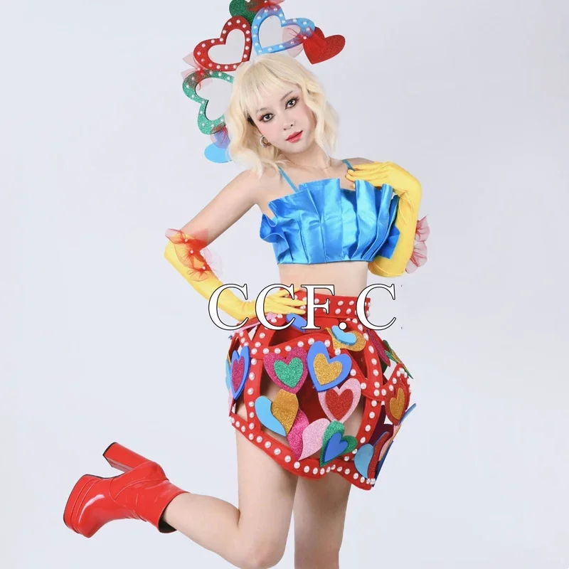 Roupa de festival feminina desempenho bonito jazz dança traje bar boate dj ds palco rave roupas festa wear