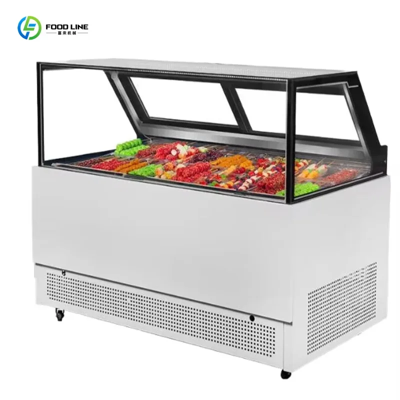 Customized Italian Batch Ice Cream Display Freezer Desktop Refrigerator Display Cabinet For Store