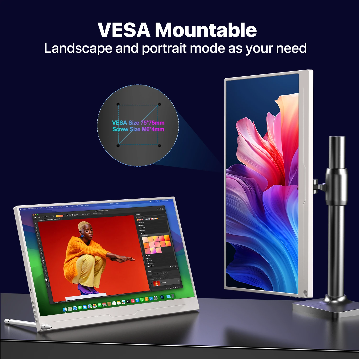 完璧なポータブルモニター 15.6 インチ 1080P USB-C HDMI コンピュータディスプレイ HDR IPS ゲーム画面 PC ラップトップ用プレミアムスマートカバー付き