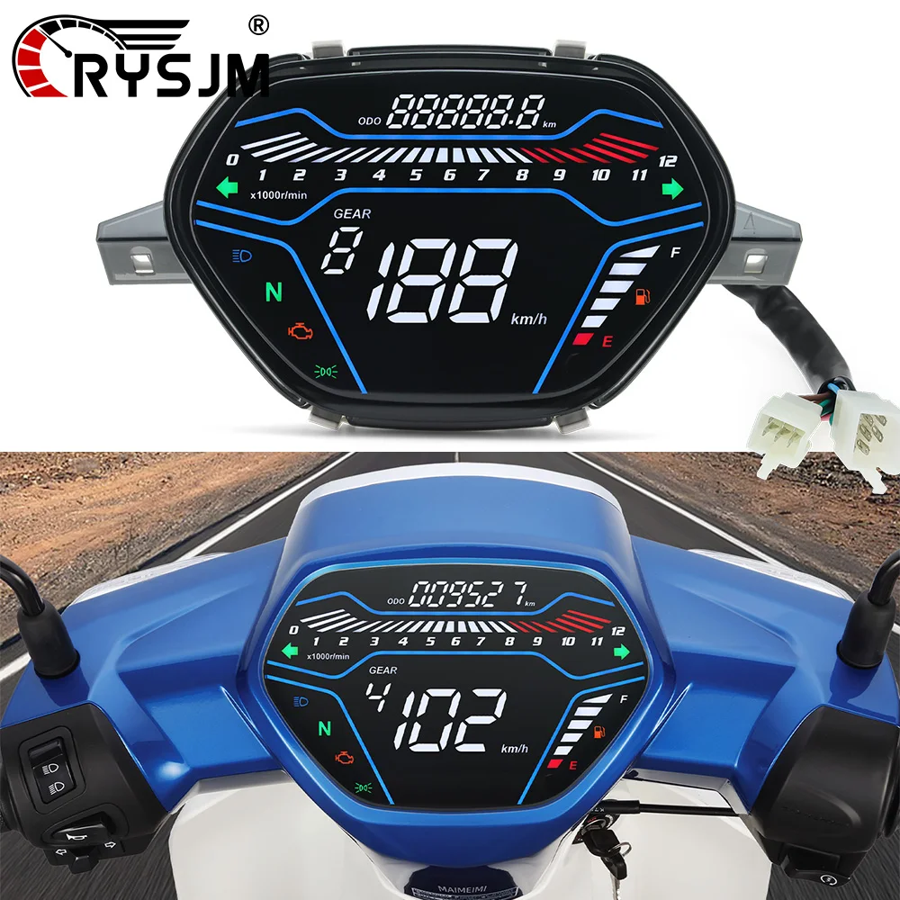 

Digital LED Motorcycle Odometer Speedometer TRIP ODO Dashboard RPM For EX5 Class1 CX DX Honda Wave100 CD110 Alpha Ori Tokyoda