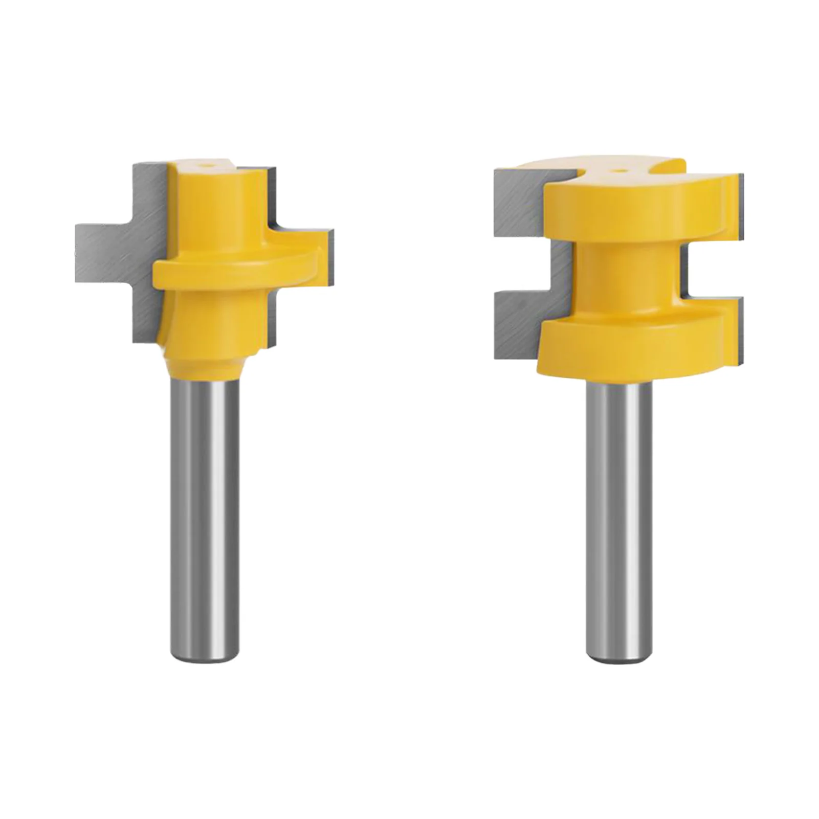 2PCS Coltelli per giuntura in carburo di tungsteno tipo T Set 1/4 pollici 1/2 pollici Denti quadrati Strumenti per pavimenti per la lavorazione del legno fai da te