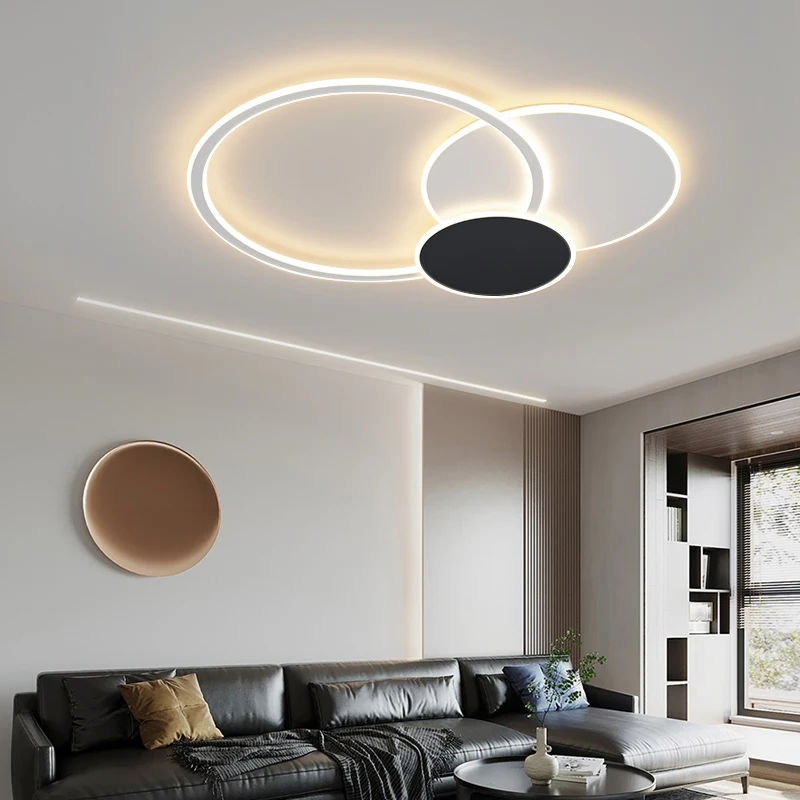Modern LED Chandelier For Living Room Bedroom With Remote Home Decor White Round Ceiling Lamp Apartment Kitchen Lighting Fixture