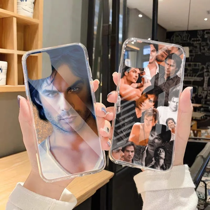 The vampire diaries damon salvatore Phone Case FOR IPhone 14 13 12 11 Pro Plus X 13 Pro MAX XR XS MINI Transparent Covers