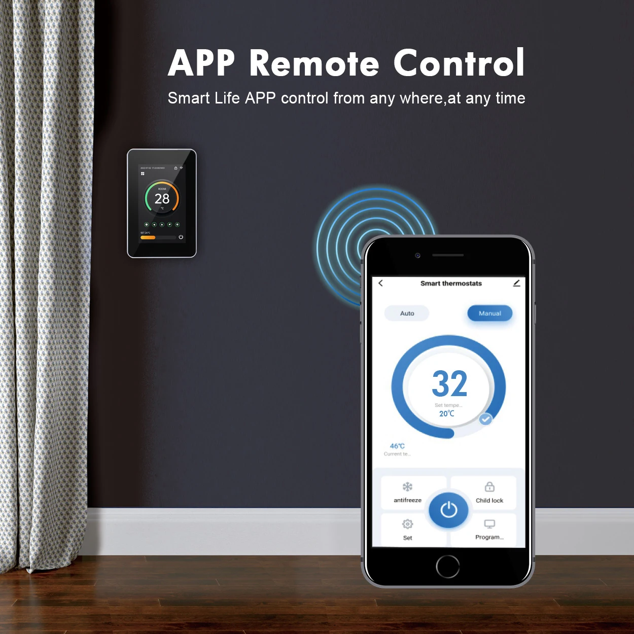 Termostato inteligente Tuya WiFi, controlador remoto de temperatura de calefacción eléctrica de suelo/agua para Google Home y Alexa