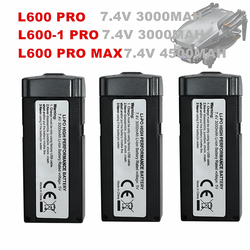 Original L600 PRO/L600-1 PRO/L600PRO MAX Drone Battery 7.4V 3000MAH/4500MAH Lipo Battery For L600-1 PRO Drone