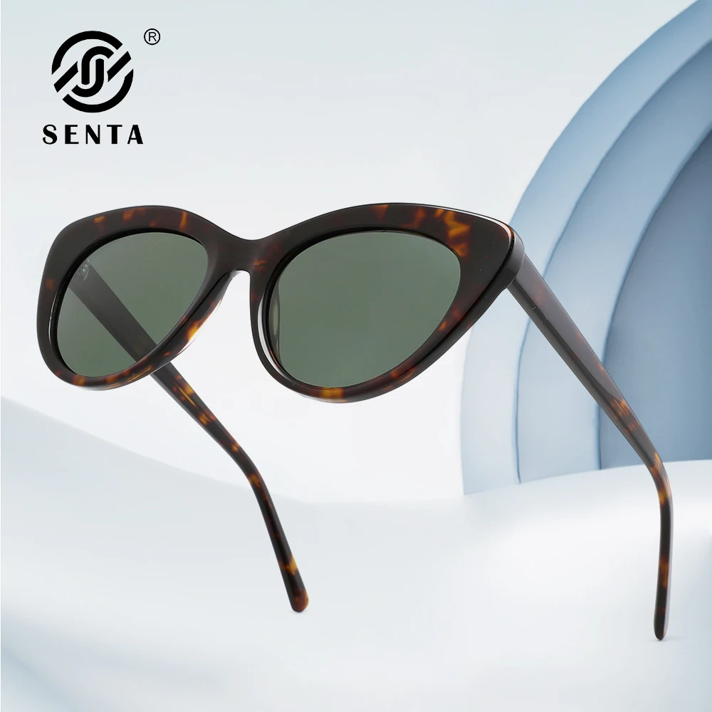 

SENTA Polarized Sunglasses for Women UV - Protection Womens Fashion Cat Eye Shades with Acetate Frame Trendy Cateye Sunglasses