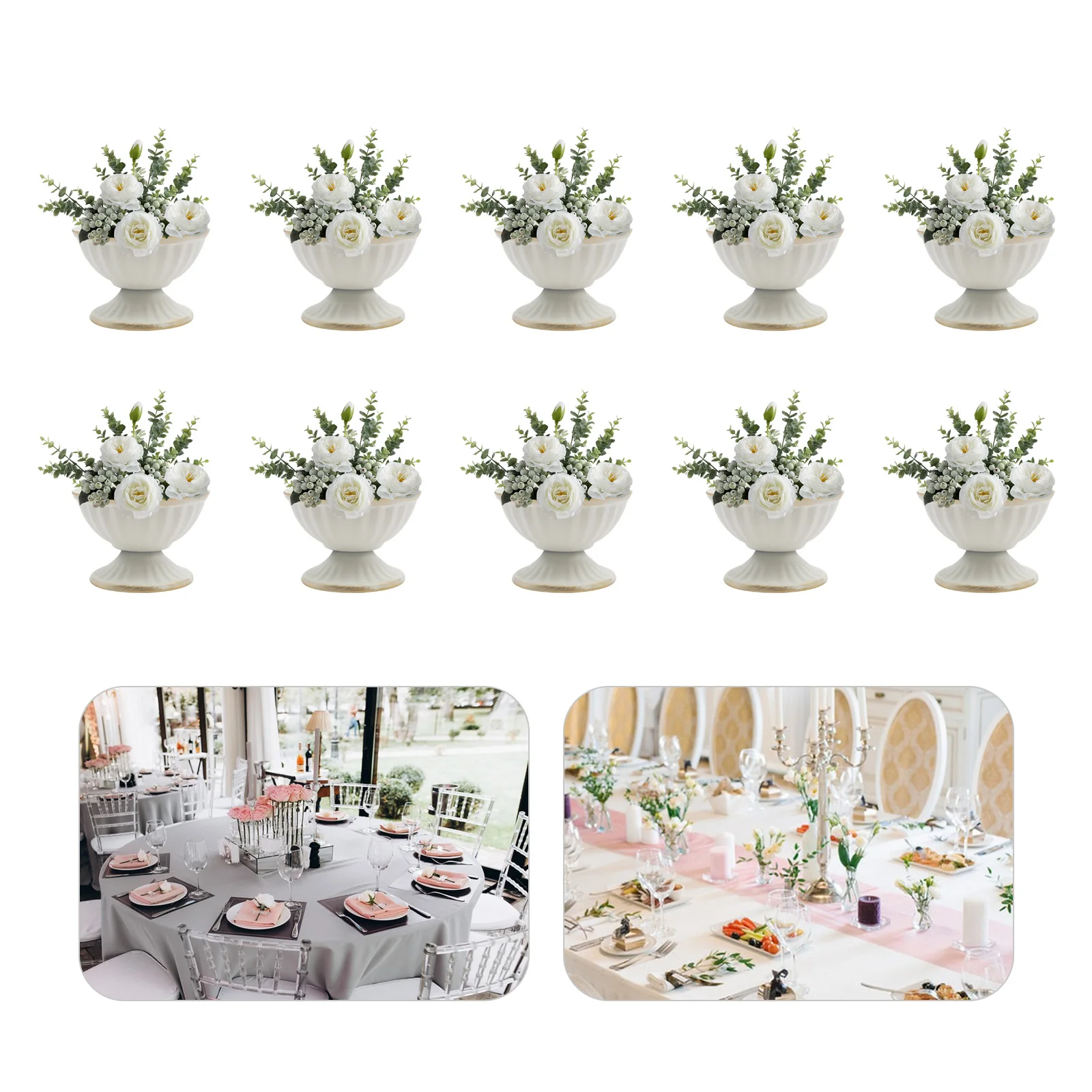 Mini 10Pcs Metal Vase Indoor Decor Flower Arrangements Pots for Home Wedding Party Farmhouse Centerpiece