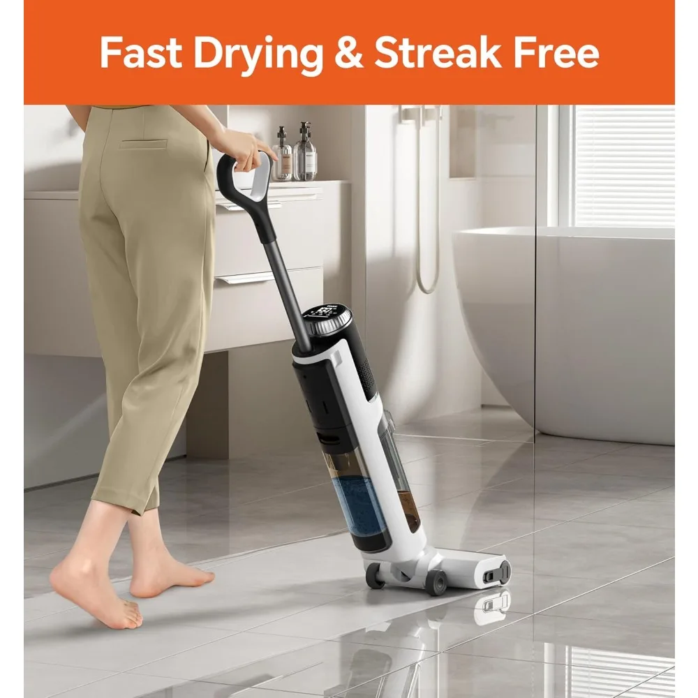 Bezprzewodowy odkurzacz do pracy na sucho i mokro: uniwersalny, lekki mop do twardych podłóg i lepkich zabrudzeń