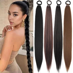 Braid DIY Ponytail Extensions Synthetic With Hair Tie Wrap Around Hair Braid Extensions Tail Rubber Band Hair Ring 28 Inch Ombre
