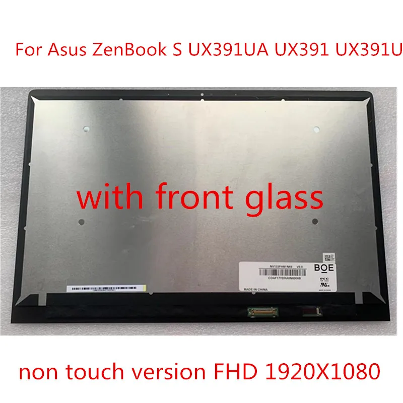 

13.3 Inch LCD touch LED SCREEN Assembly With front glass panel For Asus ZenBook S UX391UA UX391 UX391U UX391FA NV133FHM-N66