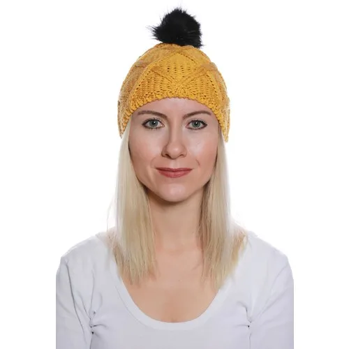 My Concept Pompom Yellow Female Woolen Beret