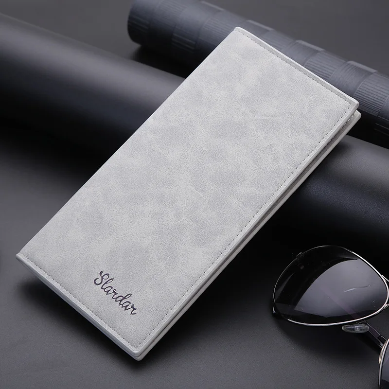

Male long trendy student retro leather wallet, wallet card bag, new personalized thin youth wallet