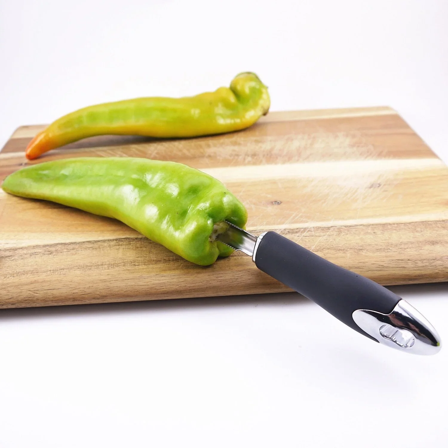 Home Portable Chili Pepper Corer Stainless Steel Zucchini Courgette Cucumber Corers Special Kitchen Gadgets with Serrated Edge
