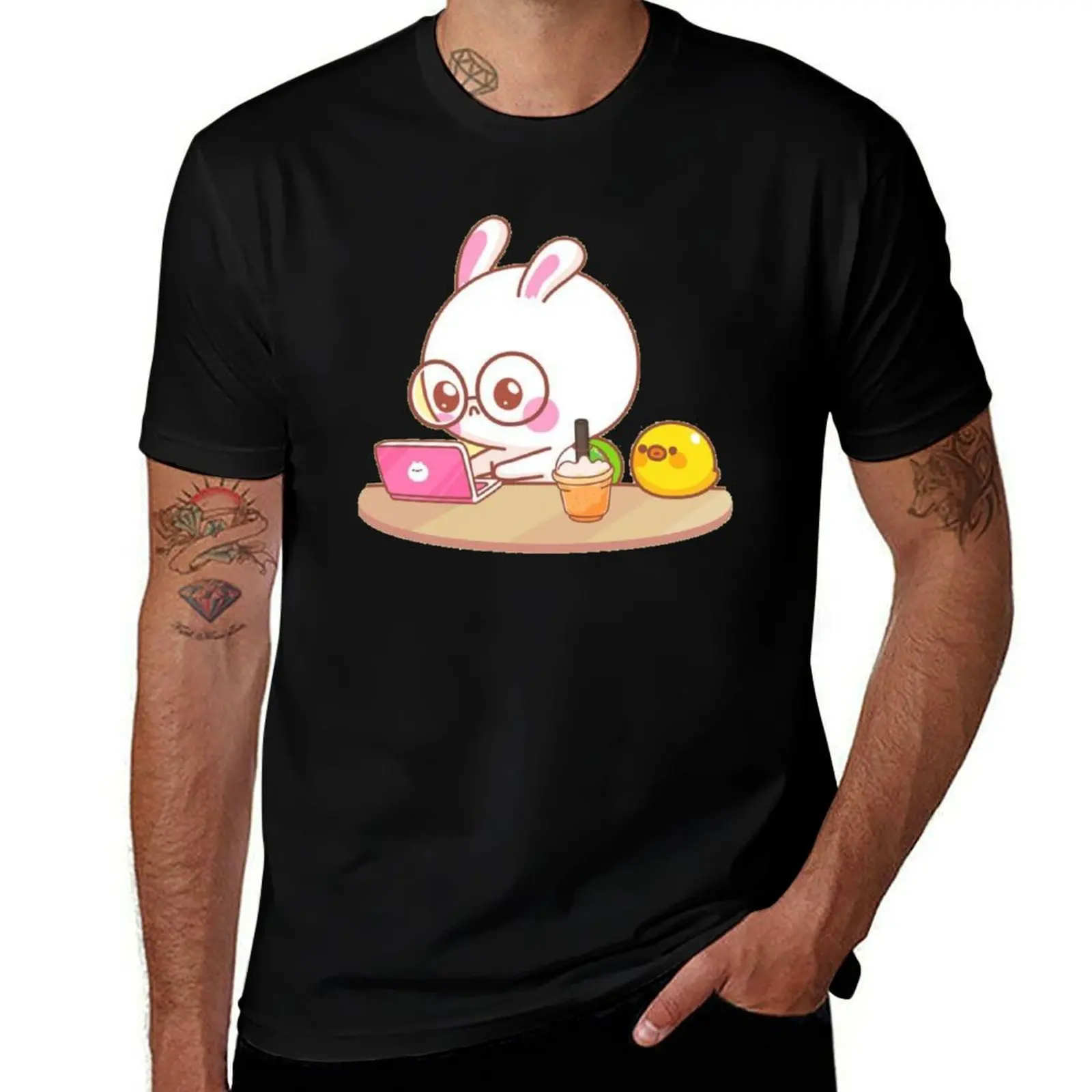 Usagi?s Homeoffice T-Shirt Street Art Print Tee Shirt T-Shirt