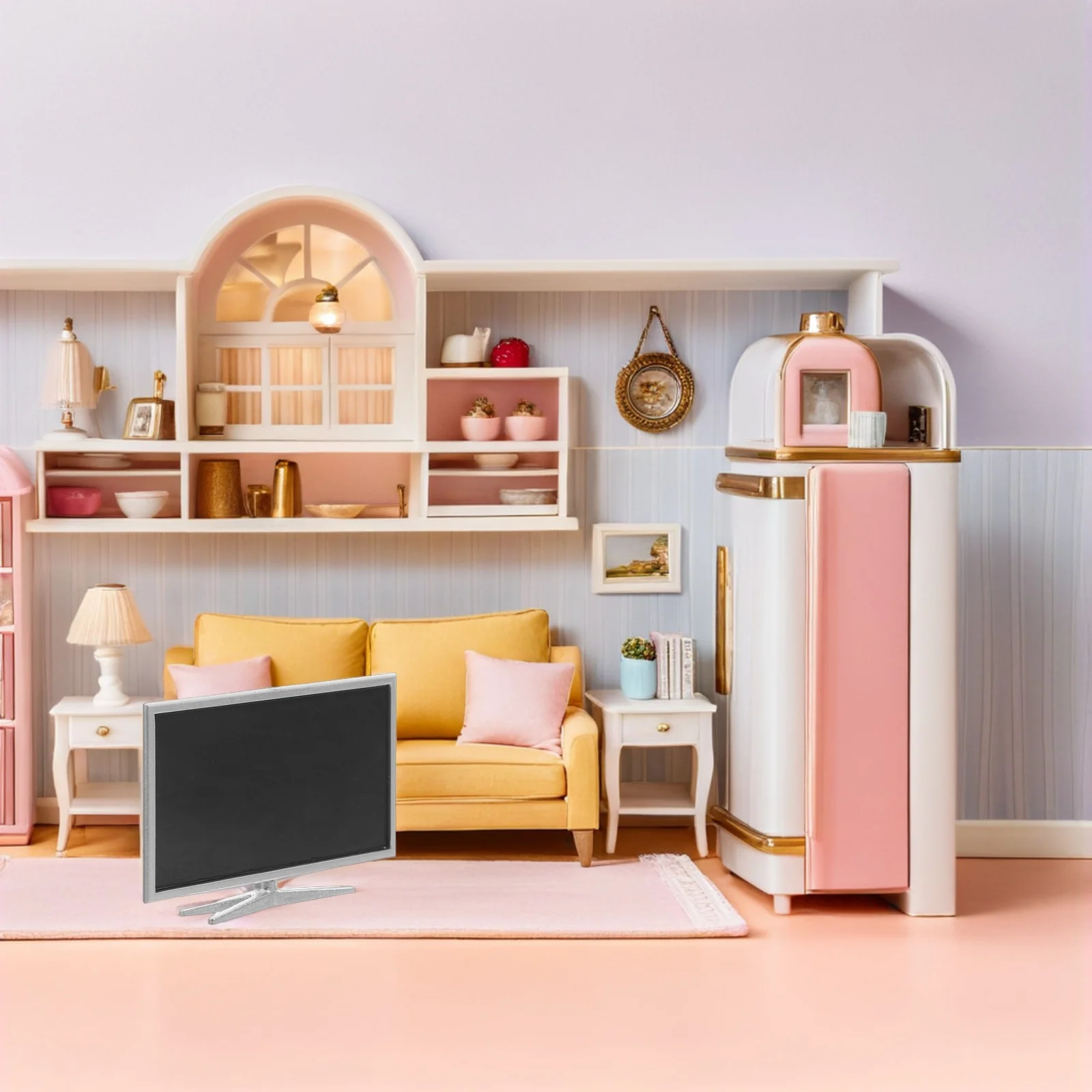 5 pezzi mini monitor simulato giocattolo in miniatura televisione decorare mobili per la casa casa delle bambole in miniatura e accessori Abs minuscolo