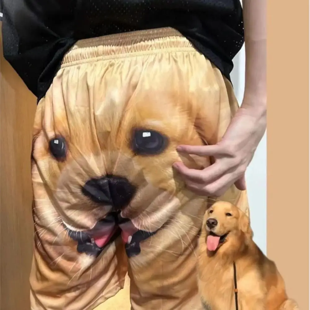 High Quality Dog Head Shorts Casual Clothing Cute Golden Retriever Husky Print Men's Shorts Funny Quick-drying Shorts