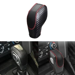 Car Shift Handle Cover PU Leather Gear Shift Non-Slip Grip Handle Cover for Ford Focus Fiesta Fusion S Fusion SE 2014 2015 2016