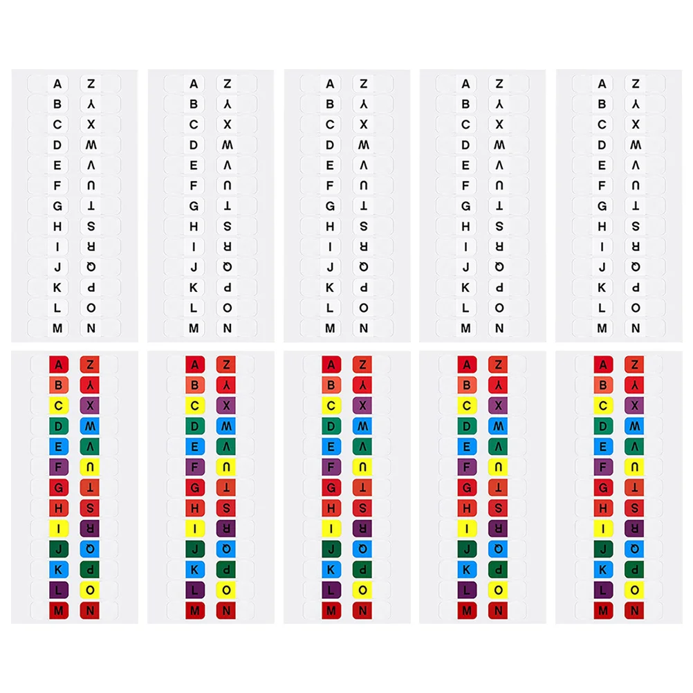 30 fogli Schede indice Segnapagina dell'alfabeto Adesivi adesivi per notebook Bandiere di libri Schede adesive colorate per l'annotazione della lettura