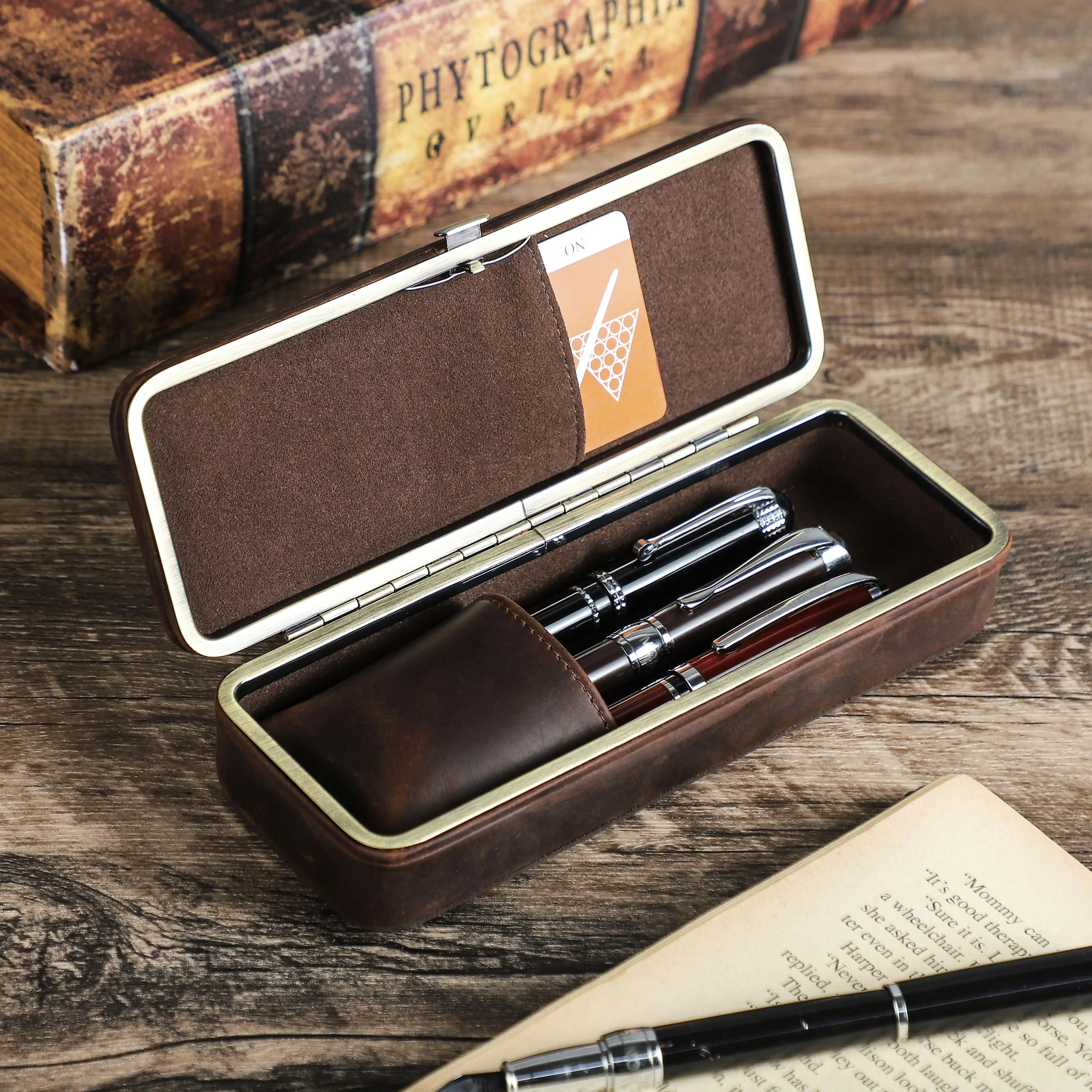 handmade-vintage-3-slot-genuine-leather-pen-case-multi-functional-retro-stationery-organizer-box-creative-business-gift