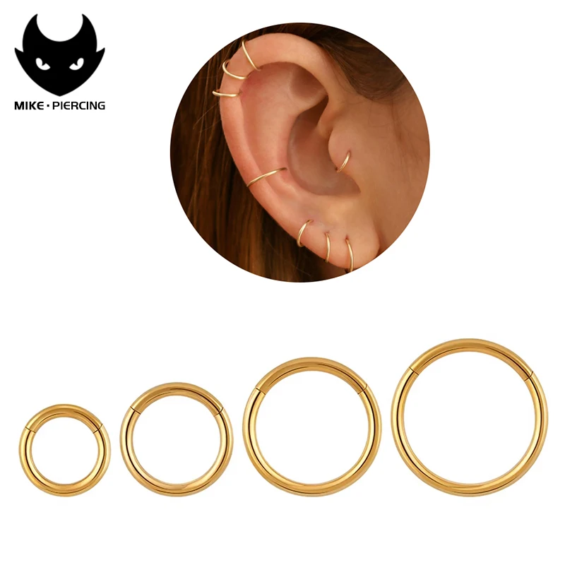 

ASTM F136 Titanium Hinged Hoop Nose Rings 20G 18G 16G Septum Ring Body Piercing Jewelry Helix Cartilage Rook Earring