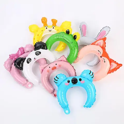 20pcs 귀여운 머리띠 풍선 귀여운 만화 동물 풍선 아이 생일 파티 장식 베이비 샤워 어린이 장난감