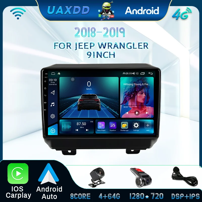 

Android multimedia video player FOR JEEP WRANGLER 2018-2019 Car Interior stereo radio dashboard navigation GPS HD screen 9 inch