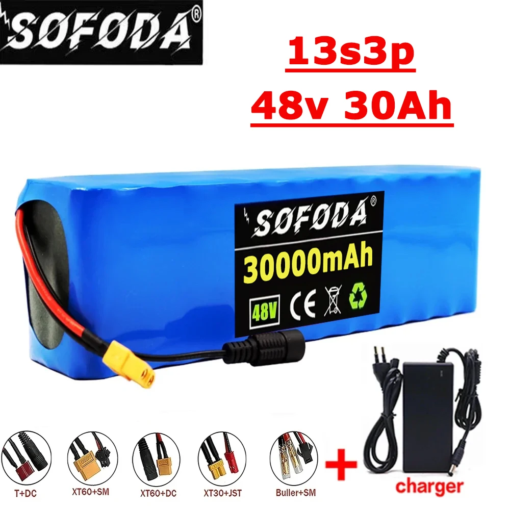 

Large Capacity 48v 30ah 500w 13S3P lithium ion battery pack for 54.6v electric bike scooter with BMS+charger