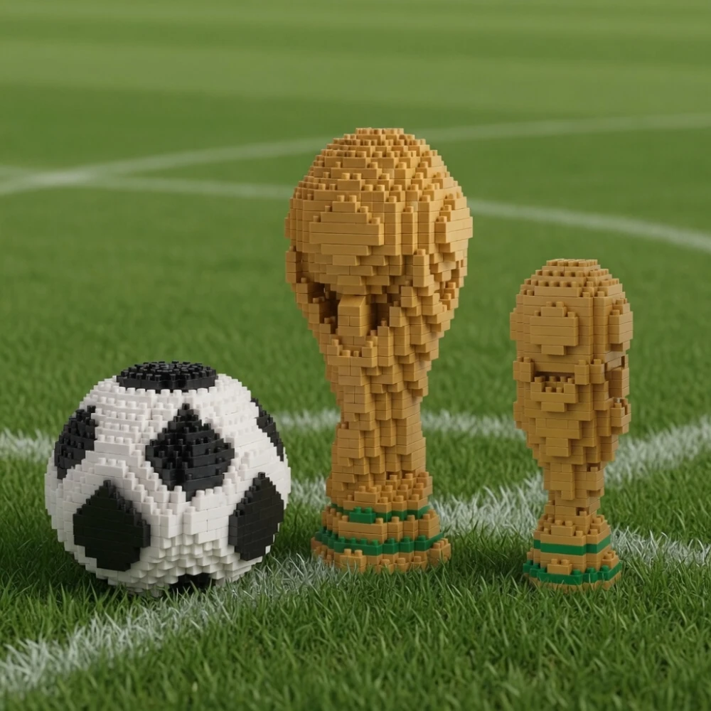 

2026 Creative Sport Football Trophy Series Building Blocks MOC Assembled Toys Model Kit Ideal Birthday Gift for Kids Adults