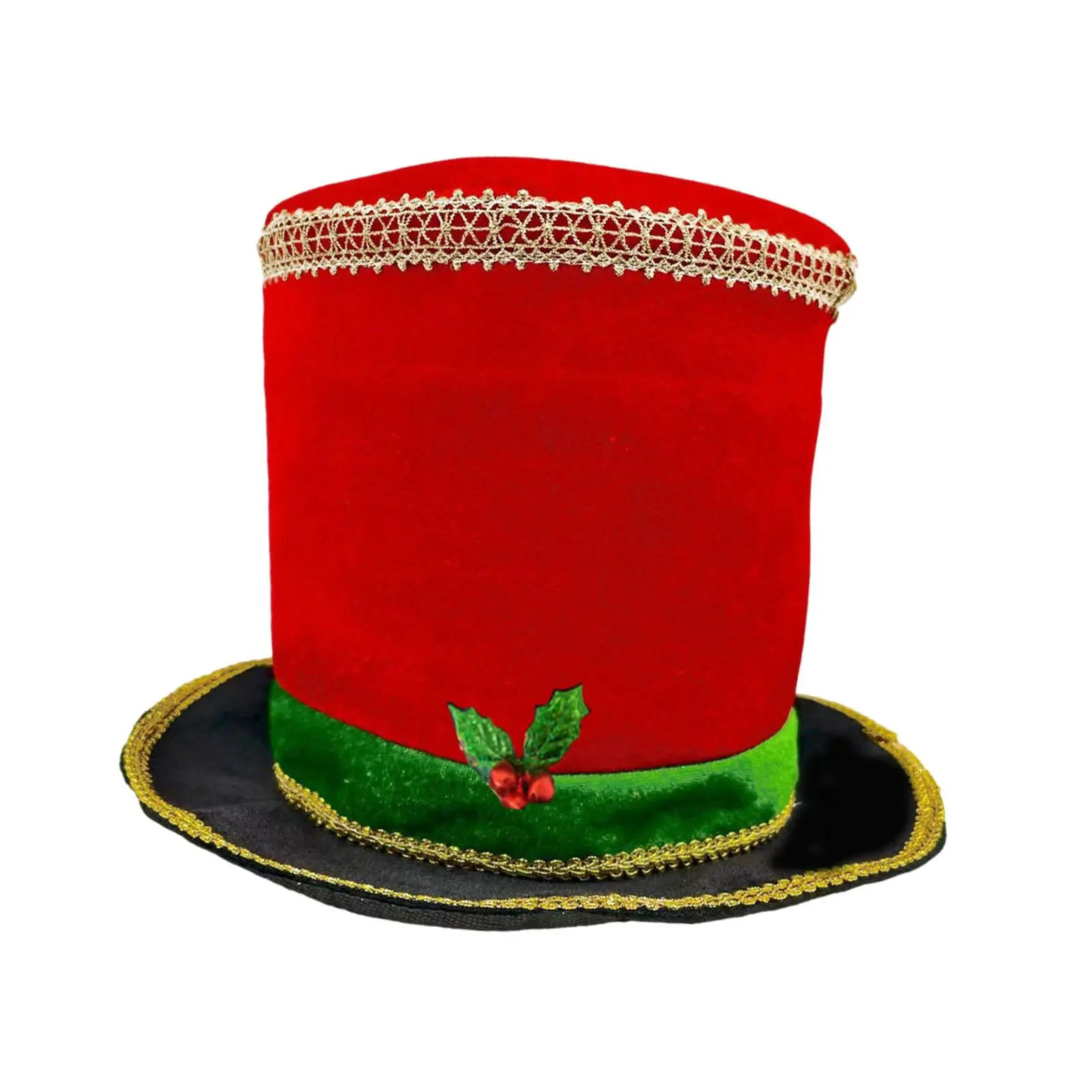 Adult Christmas Top Hat Nutcracker Costume Fabric Lightweight Party Cap for Stage Performance and Festivals