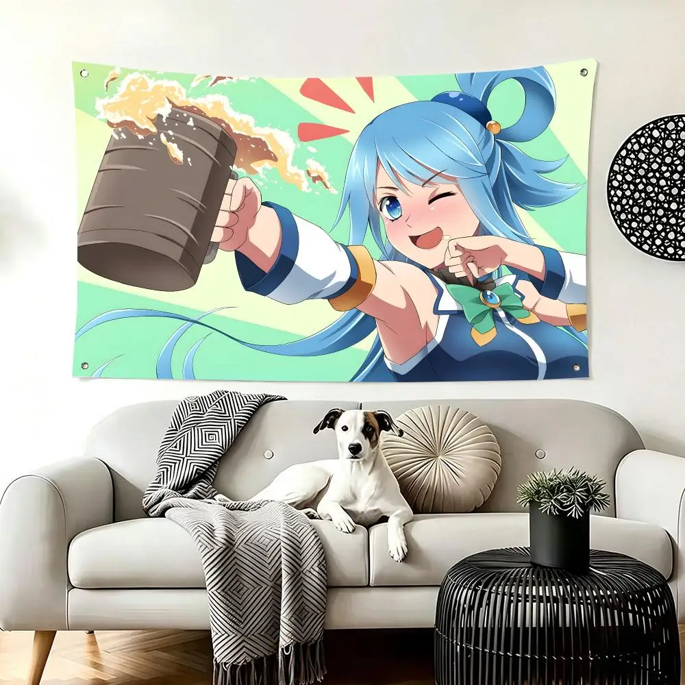 Adventure Anime K-KonoSuba Flags  For Living Room Home Dorm Decor Wall Outdoor Camping Party Banner Gifts