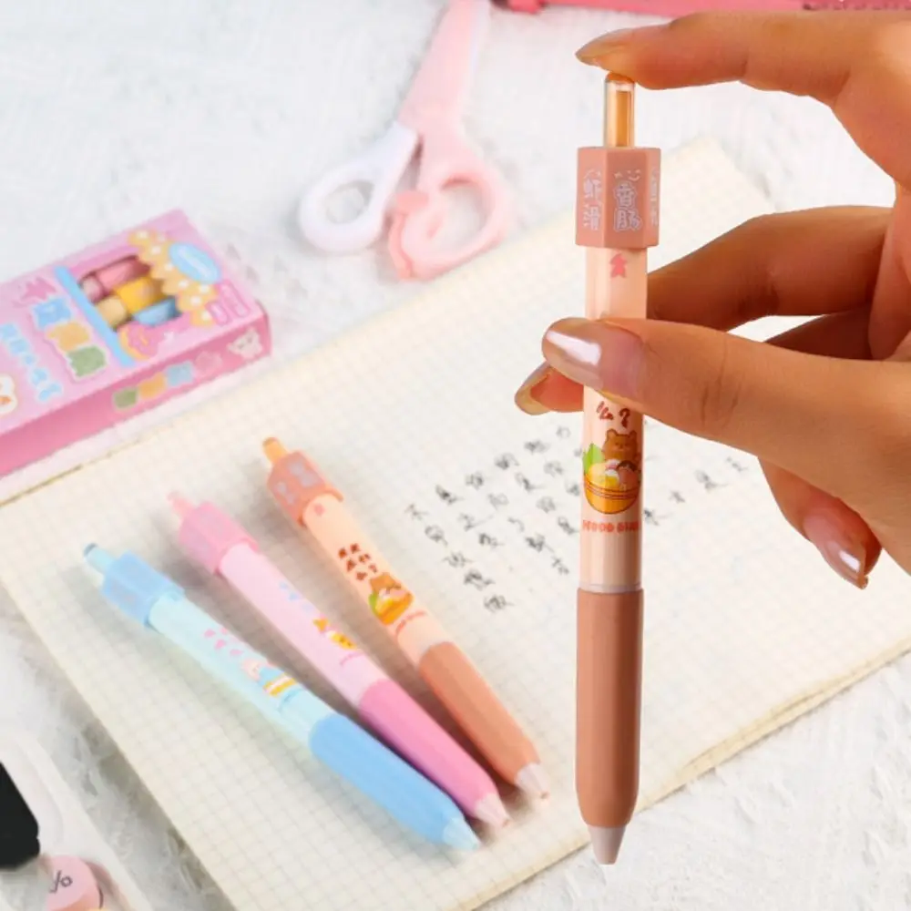4PCS Press Rotating Answer Pen Capybara Dining Options Rotating Choose Pen Writing Fun Ballpoint Gel Pen School Office Supply