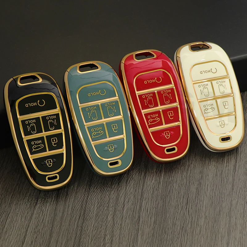 6 أزرار بولي TPU مفتاح بعيد فوب غطاء لشركة هيونداي سوناتا Nexo DN8 سانتا في TM توكسون NX4 ستاريا أيونيك اكسسوارات #6