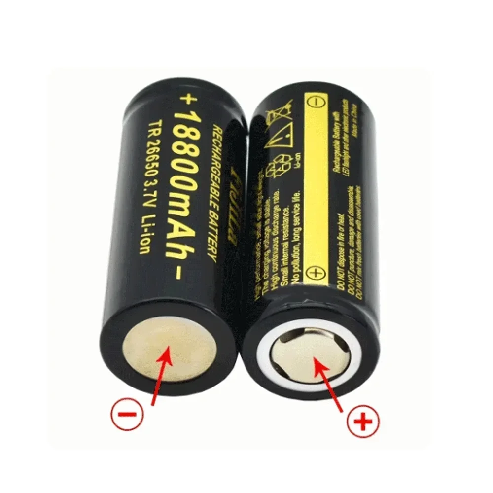 100% Original high quality 26650 battery 18800mAh 3.7 V 50A lithium ion battery for 26650 LED flashlight + charger