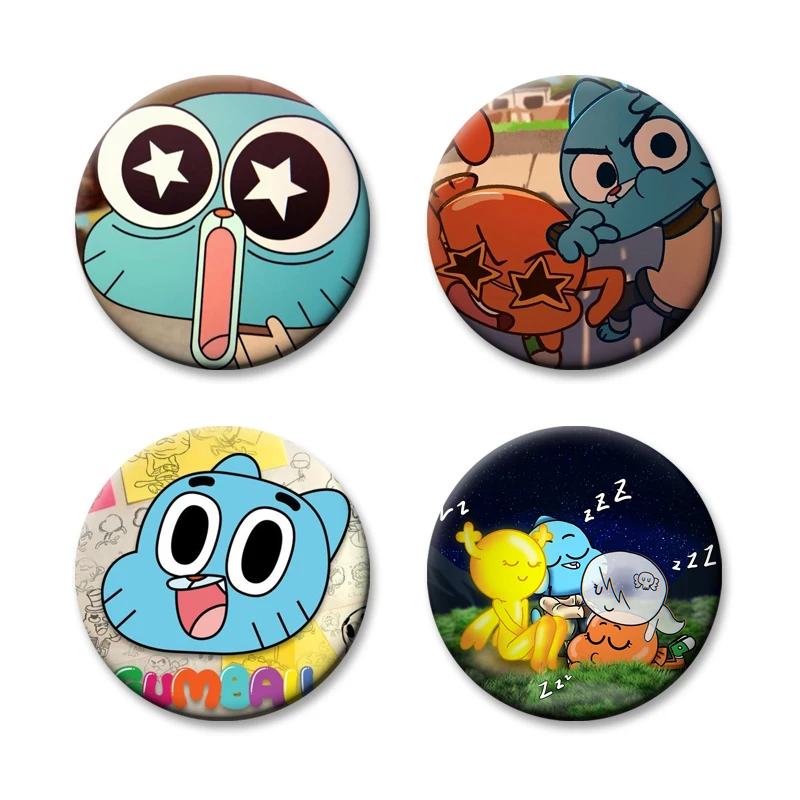 Amazing World Gumball Soft Button Pins Kawaii Darwin and Anais Cartoon Brooches Stylish Ornament Badge Backpack Accessorys Gifts