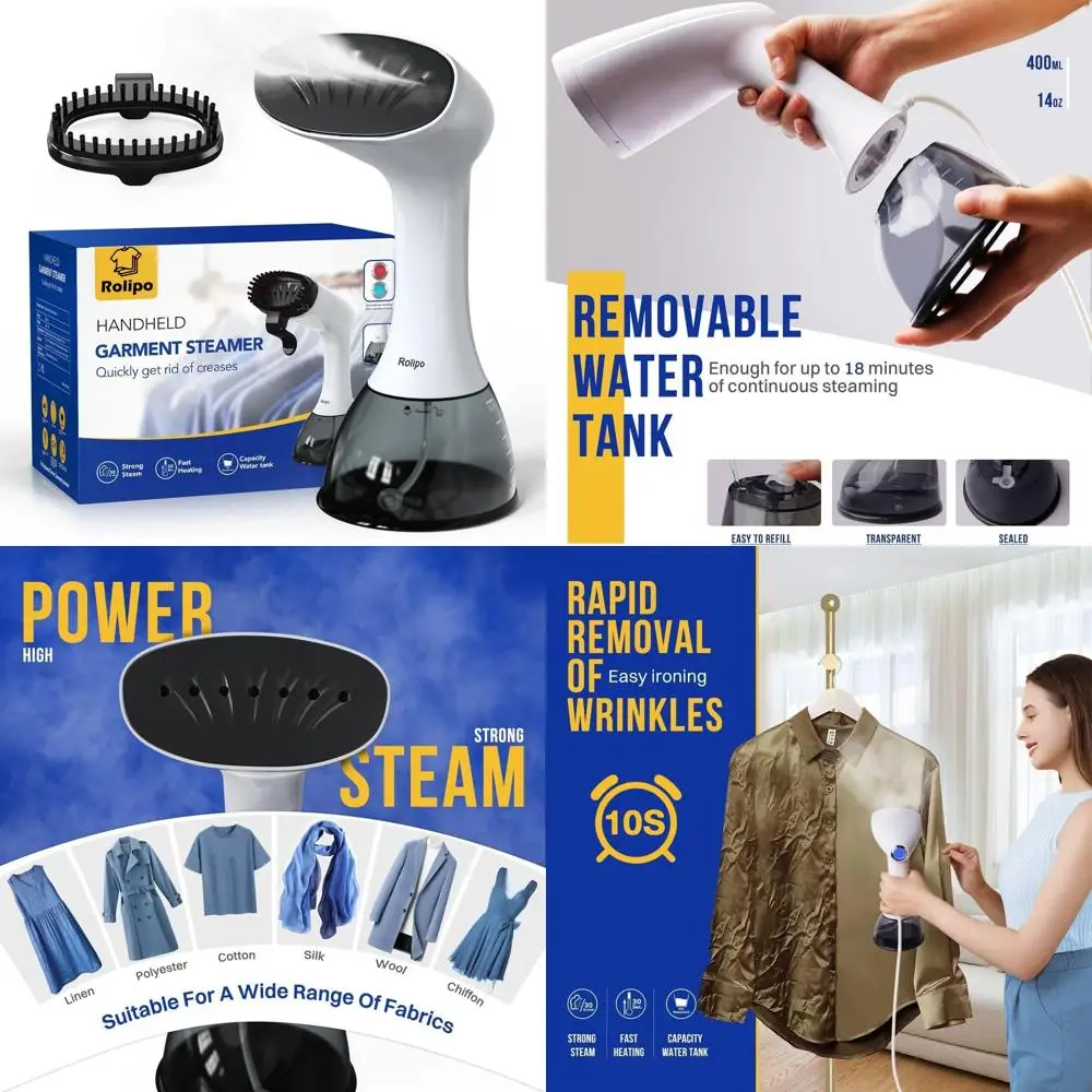 

Портативный отпариватель для одежды мощностью 1350 Вт с резервуаром на 400 мл для дома, офиса и путешествий