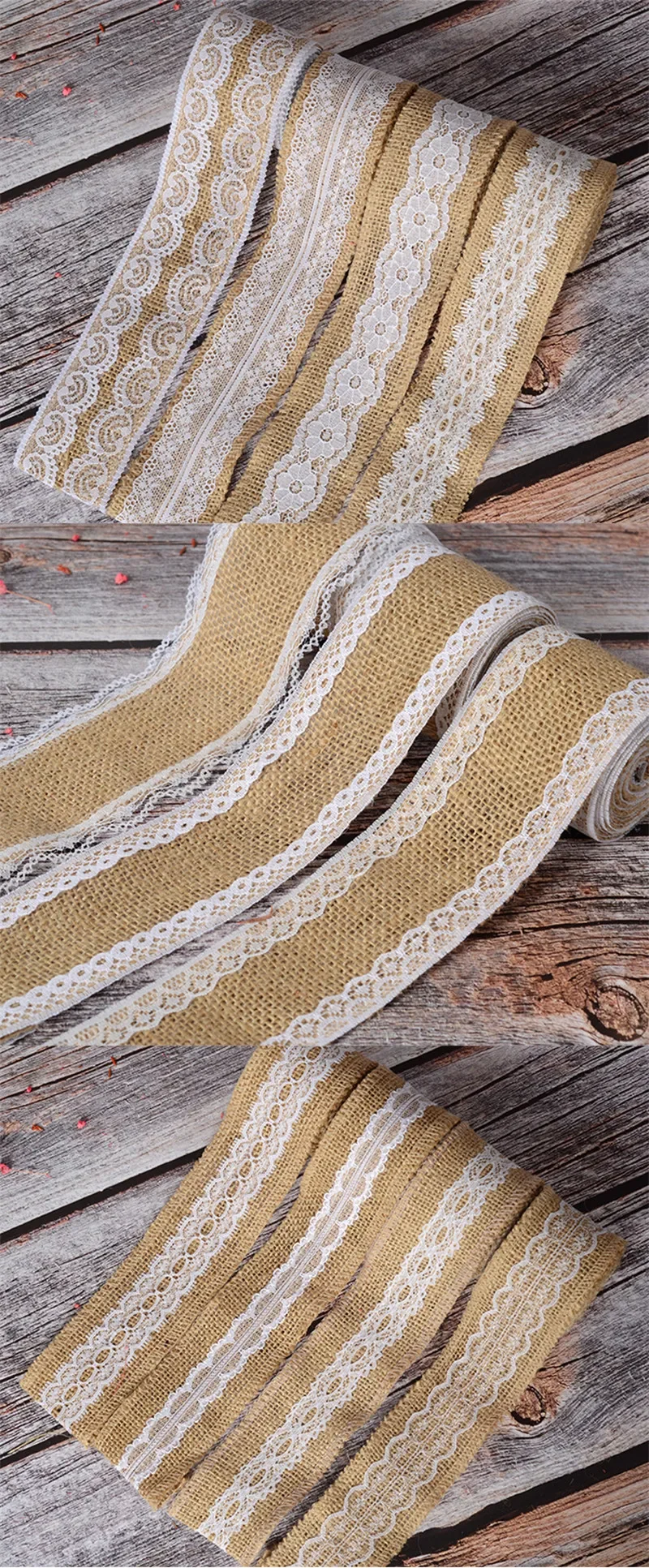 Juteband 2M Vintage Hochzeits-Tischdekoration Sisal-Spitzenband Jute-Hessian Rustikale Event-Party-Dekorationsartikel – Detail 7