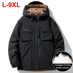 Donsjack 9xl Plus Size Parkas Jas 80% Witte Eendendendons Jas 2024 Winter Gewatteerde Jassen Met Capuchon Dikker Warm Uitloper