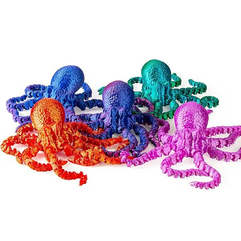 3D Printed Octopus Figures Movable Joint Toy Octopus Decorative Craft Model Kids Toys Gift Living Room Home Decor