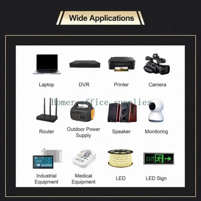 K43B Black Direct Current Power Splitter with T-Shaped Body, Mixed Female Outputs, 1 Male Input, Connector Adapter for 2 Devices
