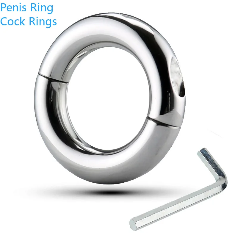 Bondage Restraint Rings Cockrings Ball Scrotum Stretcher Metal Penis Cock Ring Adult Toy Man Delayed Ejaculation Penis Lock