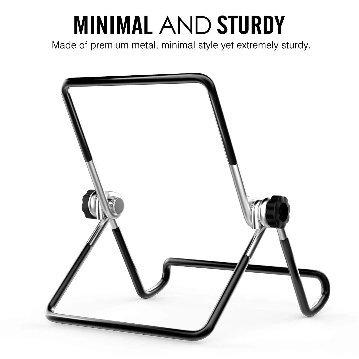 WEFOR Foldable Tablet Stand, Adjustable Portable Metal Holder Cradle for 9-12.9\