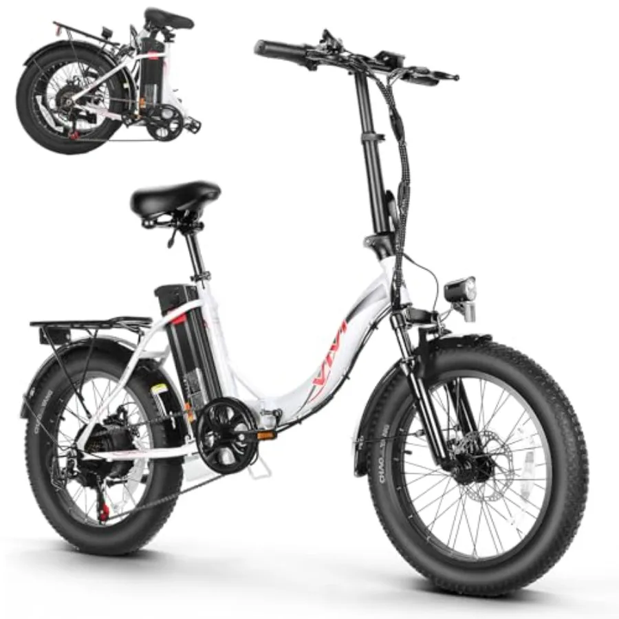 

Foldable Electric Bike 20 x3.0 Fat Tire 48V 499.2WH Removable Battery Peak 1000W Up to 50 Miles 7-Speed 21.7MPH Cruise Control