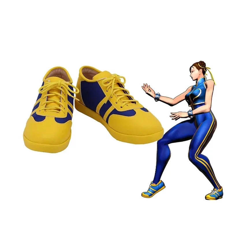 

NewGame Street Chun Li Cosplay Yellow Shoes Boots Accessories Halloween Party Carnival Cosplay Costume Props Women Men2025