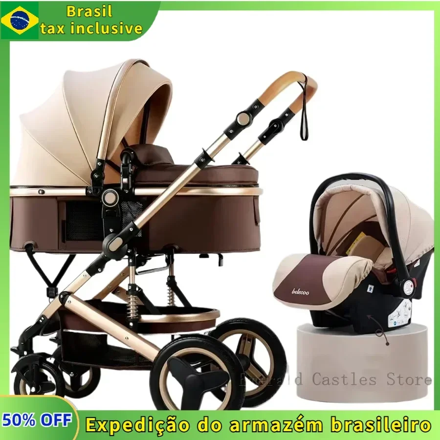 3in1 Baby Stroller With Car Seat,High Landscape  Stroller Luxury Infant Stroller Set Newborn Baby Car Seat Trolley Pushchair