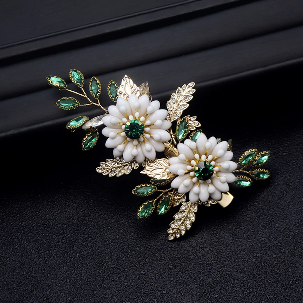 

Rhinestones Hair Clips Vintage Flower Hairpin for Women Bridal Wedding Accessories Metal Decorative Pearl Comb